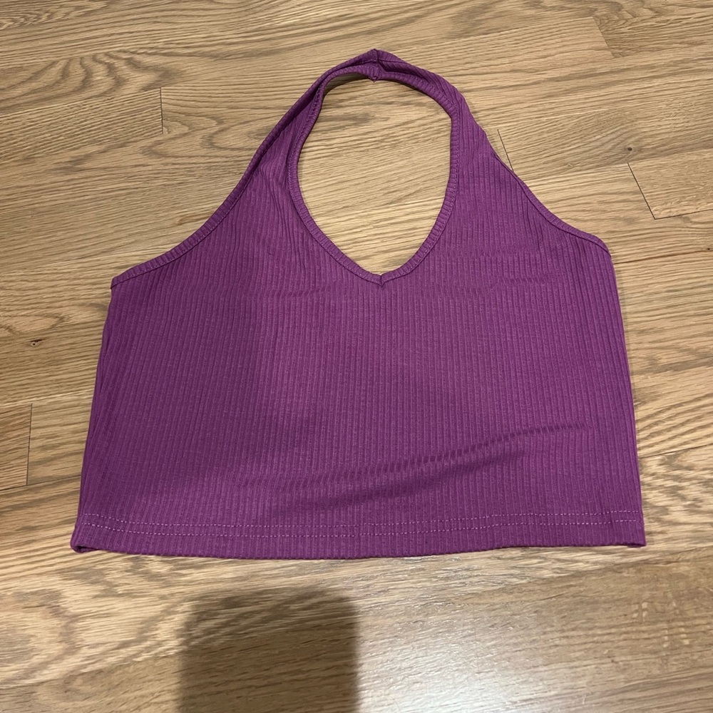 Purple halter crop top - only worn once!
